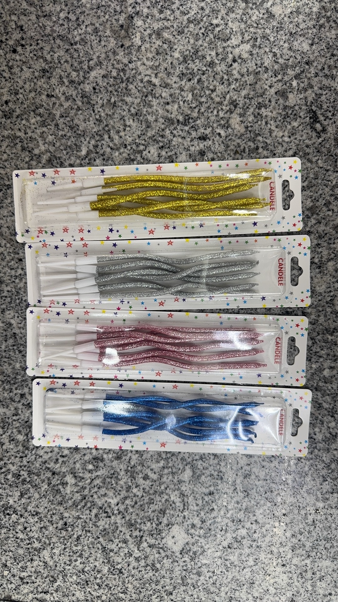 Curved spray paint with colorful dots and special candles Item Picture