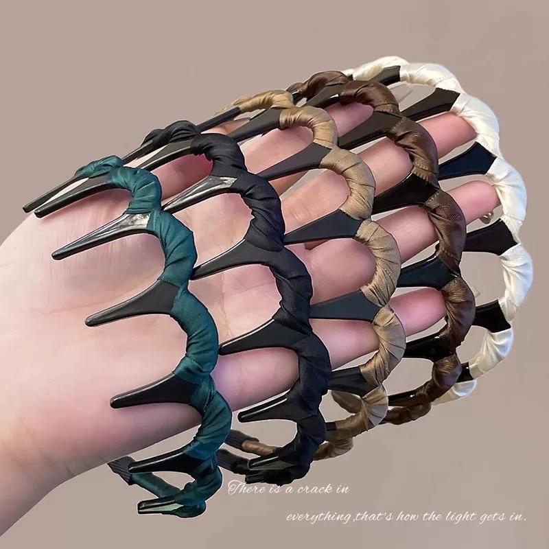 珍珠头箍兔耳朵发箍女士韩版拼接头饰发饰发箍可爱百搭成人儿童百搭发箍刘海发箍带齿防滑发箍发箍