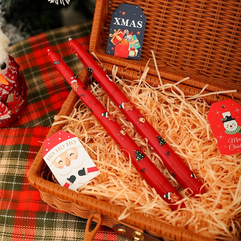 Christmas scented candles, European-style printed long wax rods, cartoon and cute atmosphere decorations, home photography ornaments detail image 13