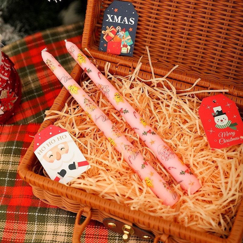 Christmas scented candles, European-style printed long wax rods, cartoon and cute atmosphere decorations, home photography ornaments detail image 8