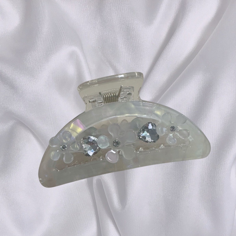 Fashionable semi-circular flower clipper hair accessory headwear, simple and elegant hair clip headwear accessory for girls Specification image