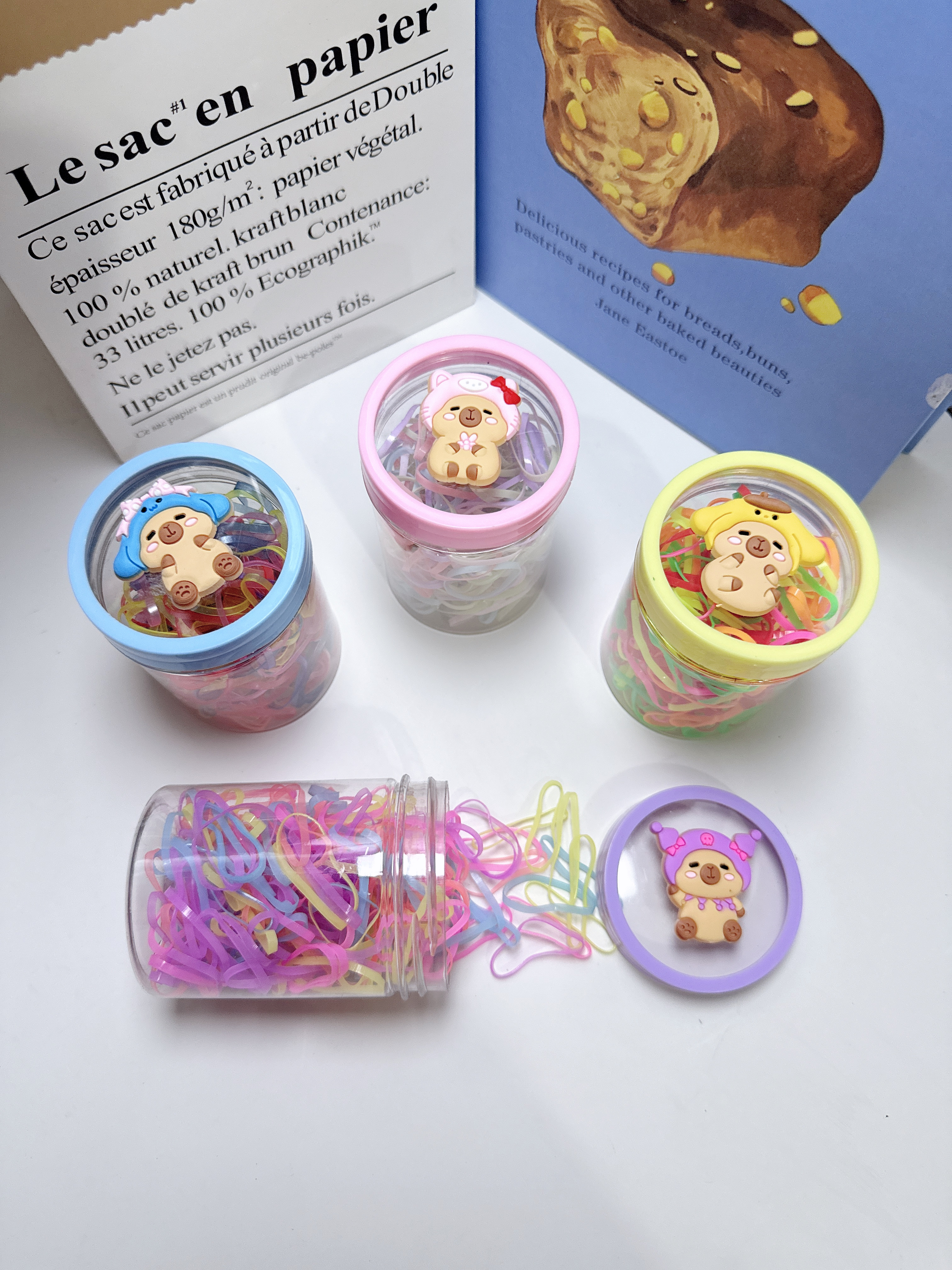 Colorful disposable rubber bands, children's hair non-damaging hair ties, high-elasticity and durable hair bands, little girls' hair ties, hair accessories detail image 5