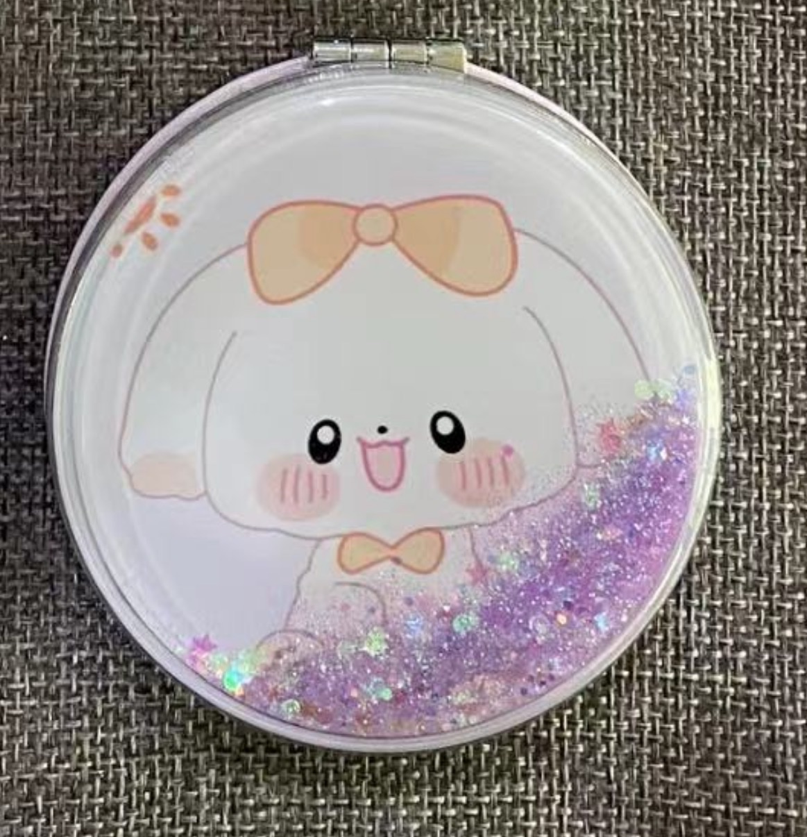 流沙小惊喜工艺镜子化妆镜！流沙款，新款镜子！方便携带！小女生包包必备！来样定制图片印logo详情图3