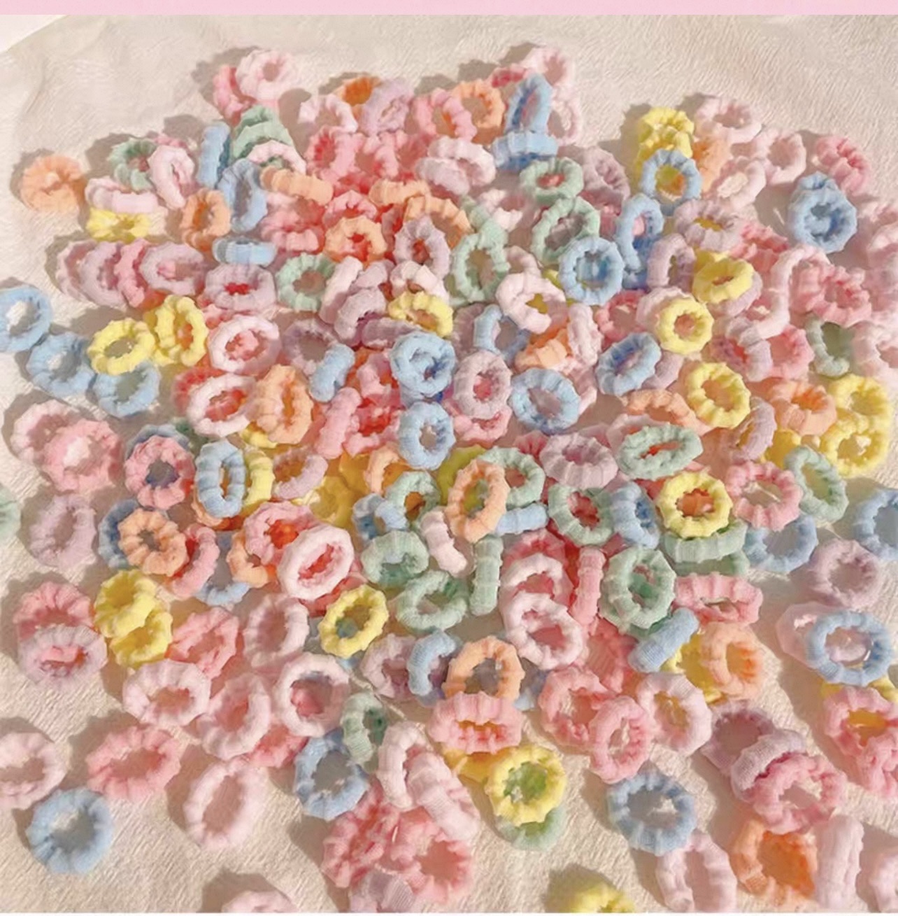 120条儿童螺纹防滑发圈宝宝不伤发毛巾圈高弹力女童扎头发橡皮筋