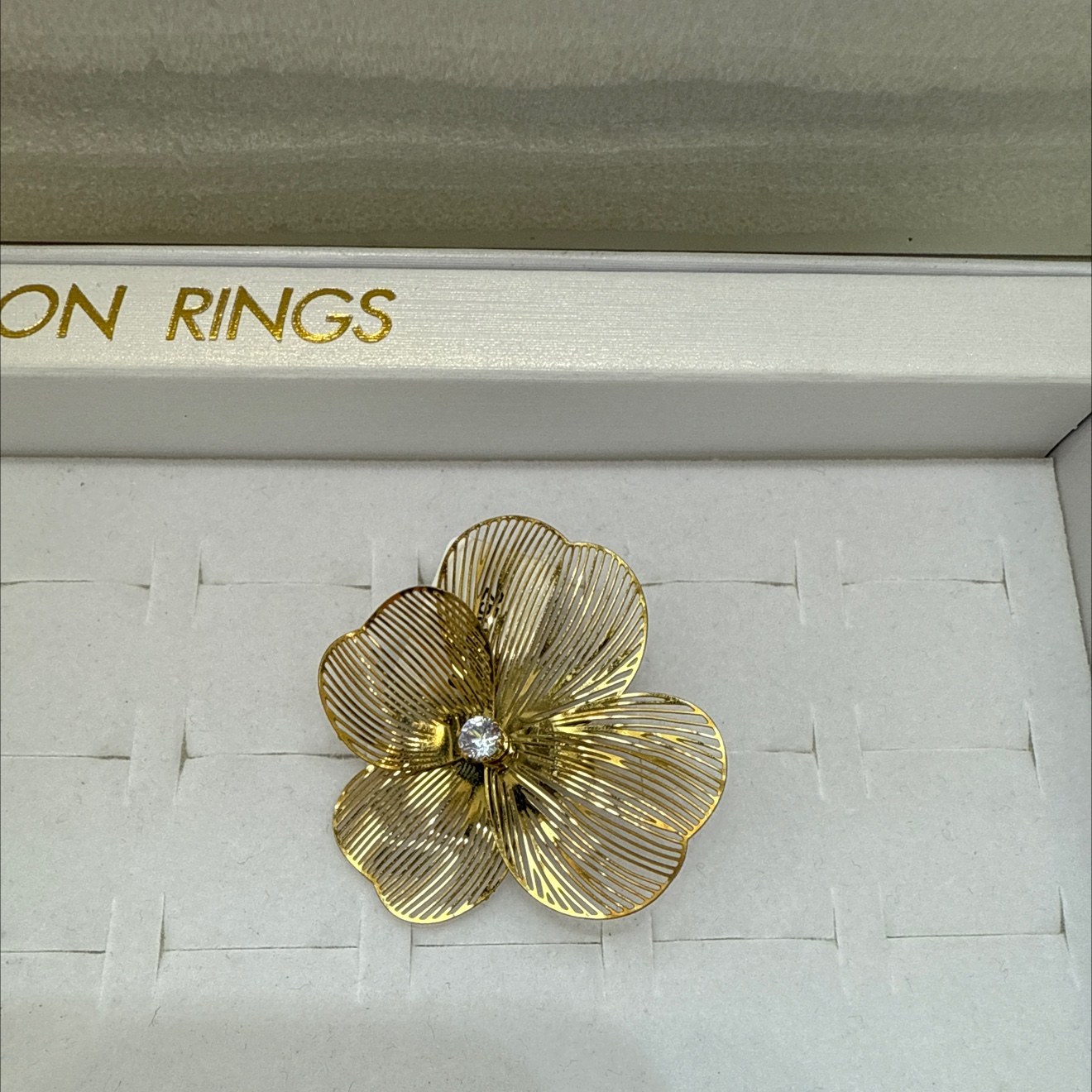 INS时尚潮流跨境新款不锈钢开口可调节戒指女几何简约镀14K金指环产品图