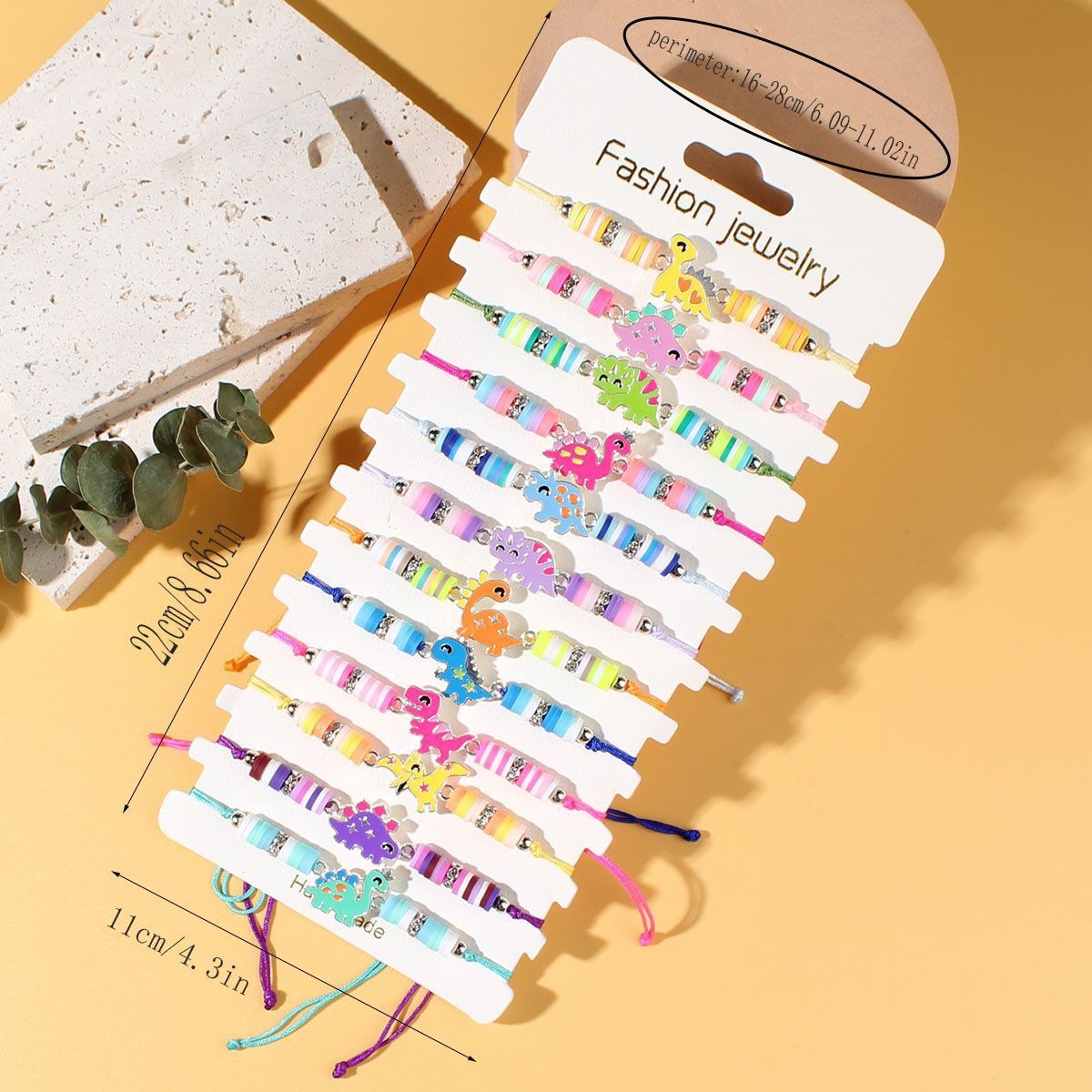 热销儿童彩虹蝴蝶手链韩式软陶编织卡通动物彩色手绳饰品批发 跨境热销卡通蝴蝶独角兽手串儿童软陶花朵恐龙手链套装彩色多巴胺 详情图7