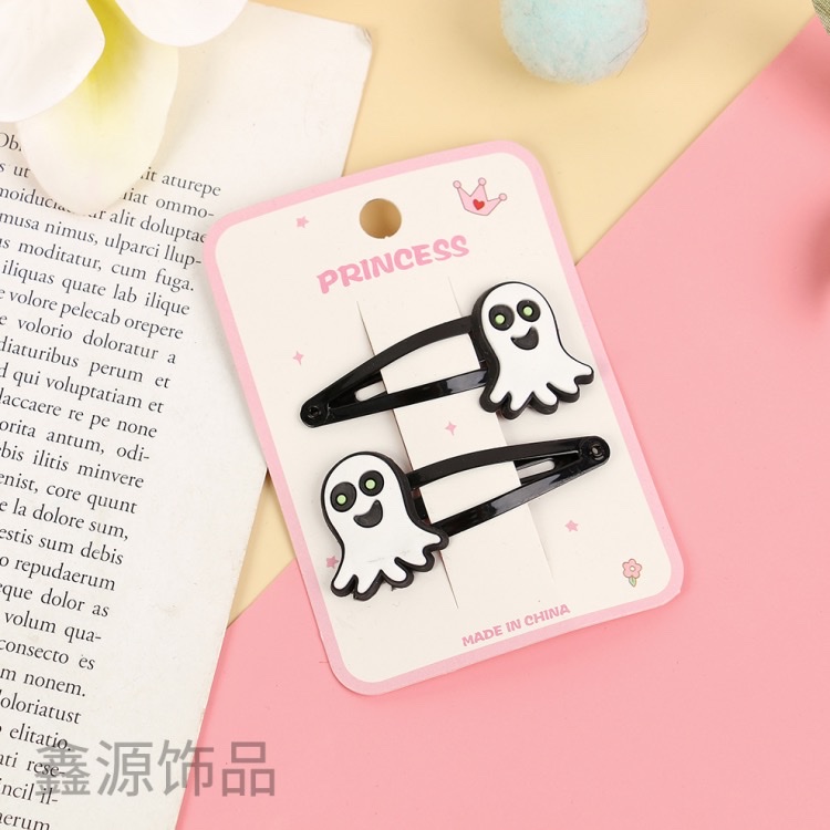 儿童发夹万圣节头饰小女孩cos搞怪发饰黑幽灵发卡夹子女童侧边夹细节图