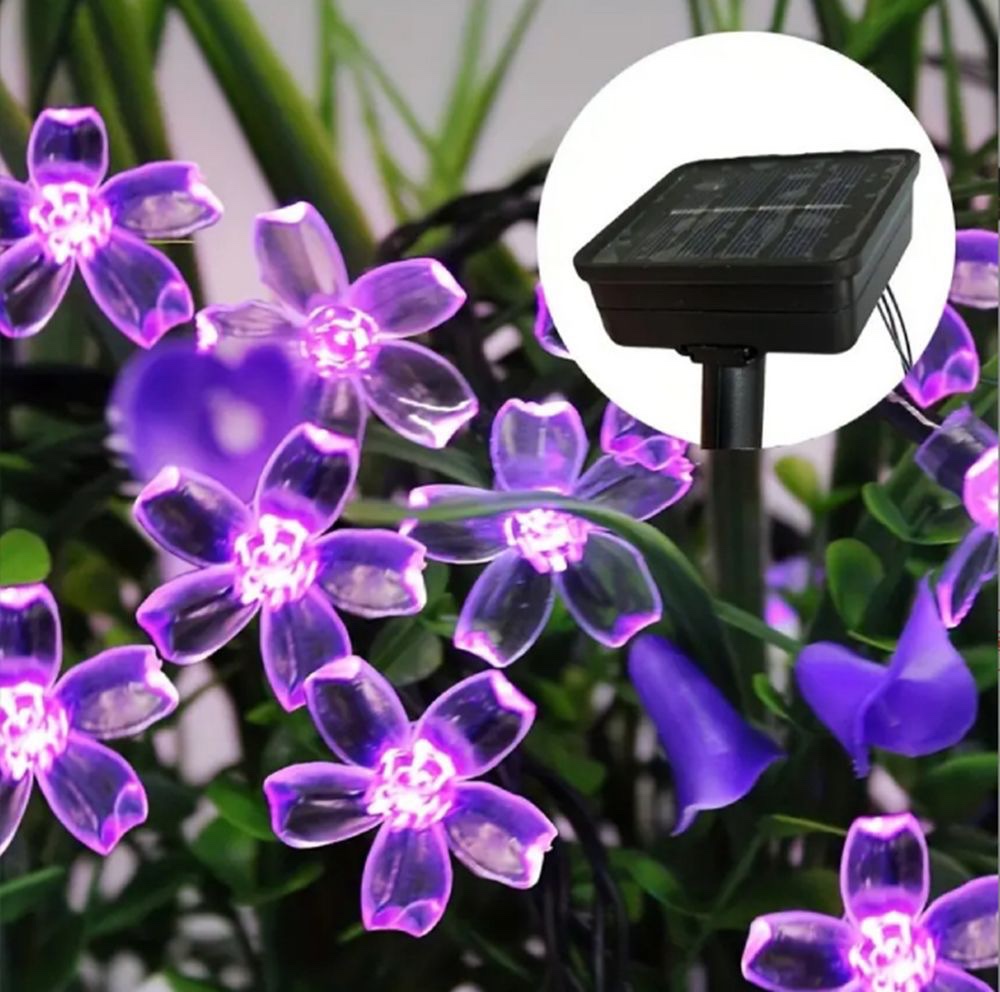 Wholesale of outdoor courtyard landscape lights, camping lawn lights, Christmas and festival decorative lights, led solar cherry blossom light strings Application Scenario
