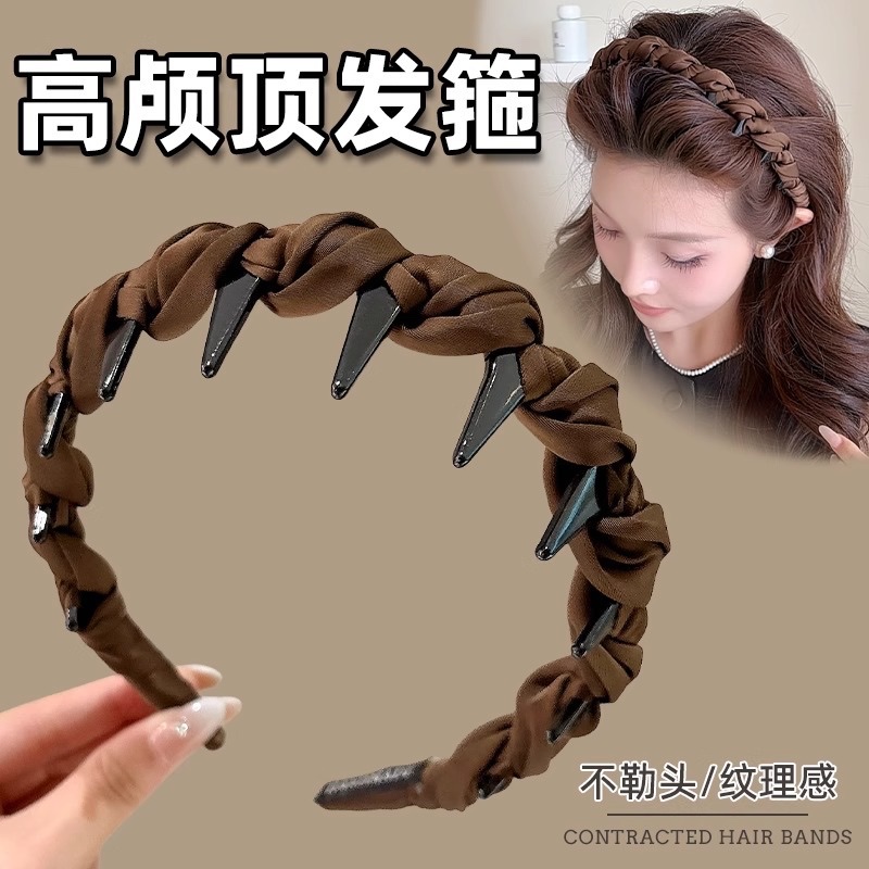 A high-end fabric wavy hairband for women, a perfect tool for trimming broken hair. A high headband with teeth and anti-slip facial hair clip details Picture