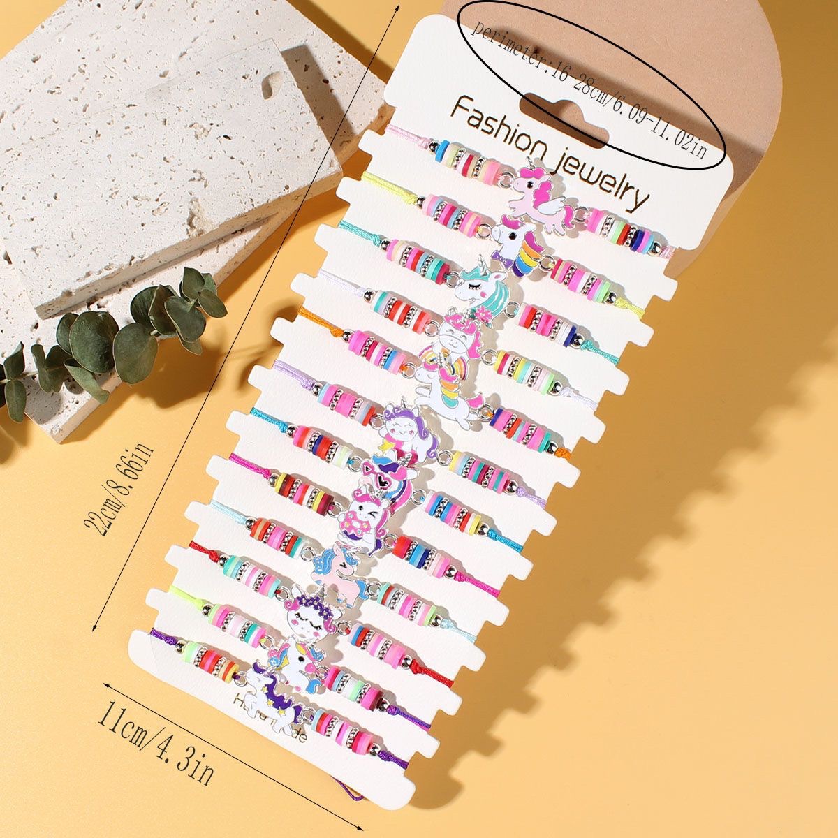 热销儿童彩虹蝴蝶手链韩式软陶编织卡通动物彩色手绳饰品批发 跨境热销卡通蝴蝶独角兽手串儿童软陶花朵恐龙手链套装彩色多巴胺 细节图