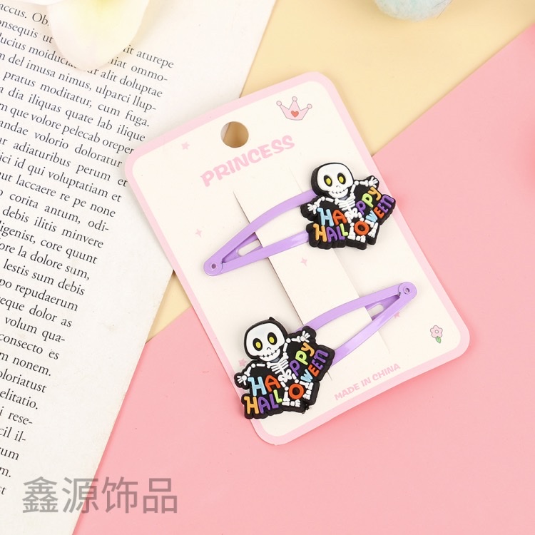 儿童发夹万圣节头饰小女孩cos搞怪发饰黑幽灵发卡夹子女童侧边夹详情图4