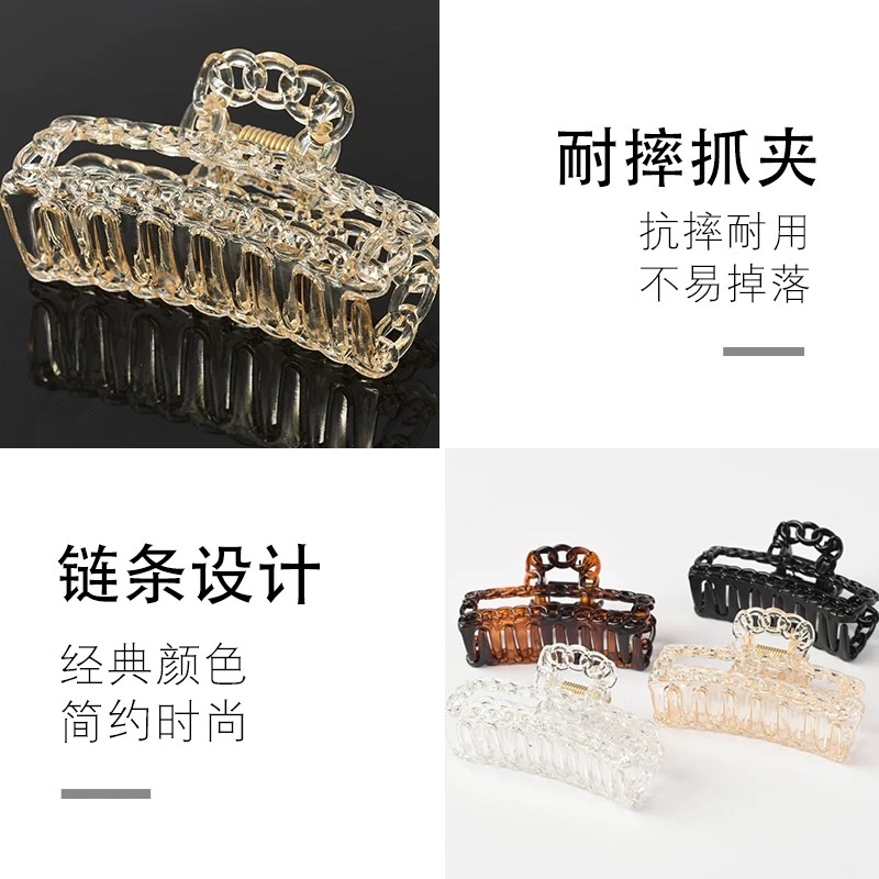 彩色花朵发夹女马尾抓夹网红新款鲨鱼发卡发抓头发夹子头饰产品图