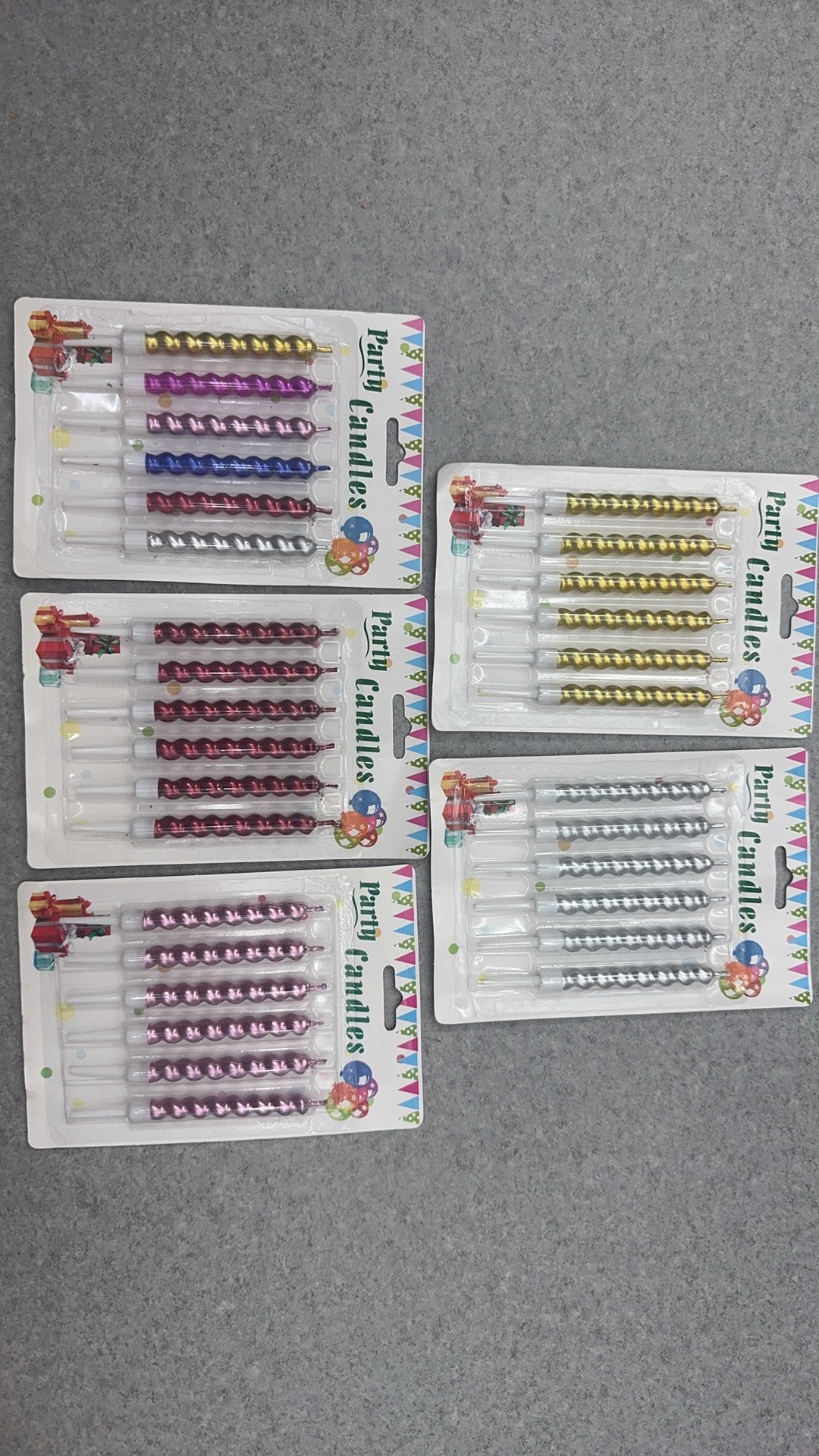 Curved spray paint with colorful dots and special candles Application Scenario