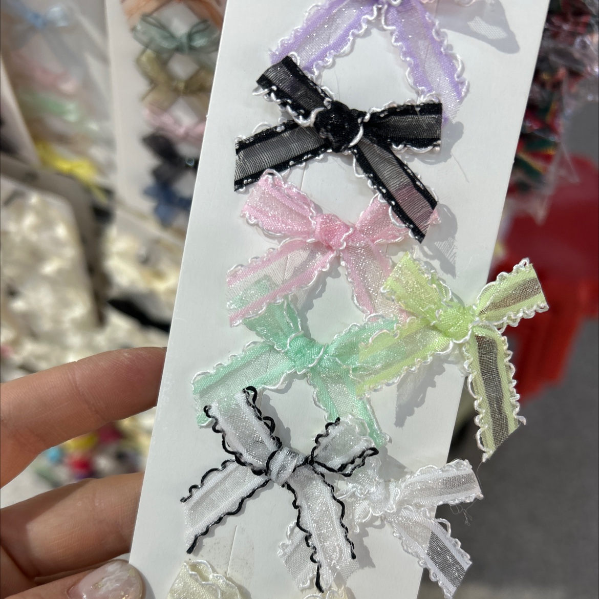 蝴蝶结涤纶圣诞老人辅料装饰材料，头饰辅料蝴蝶结辅料产品图