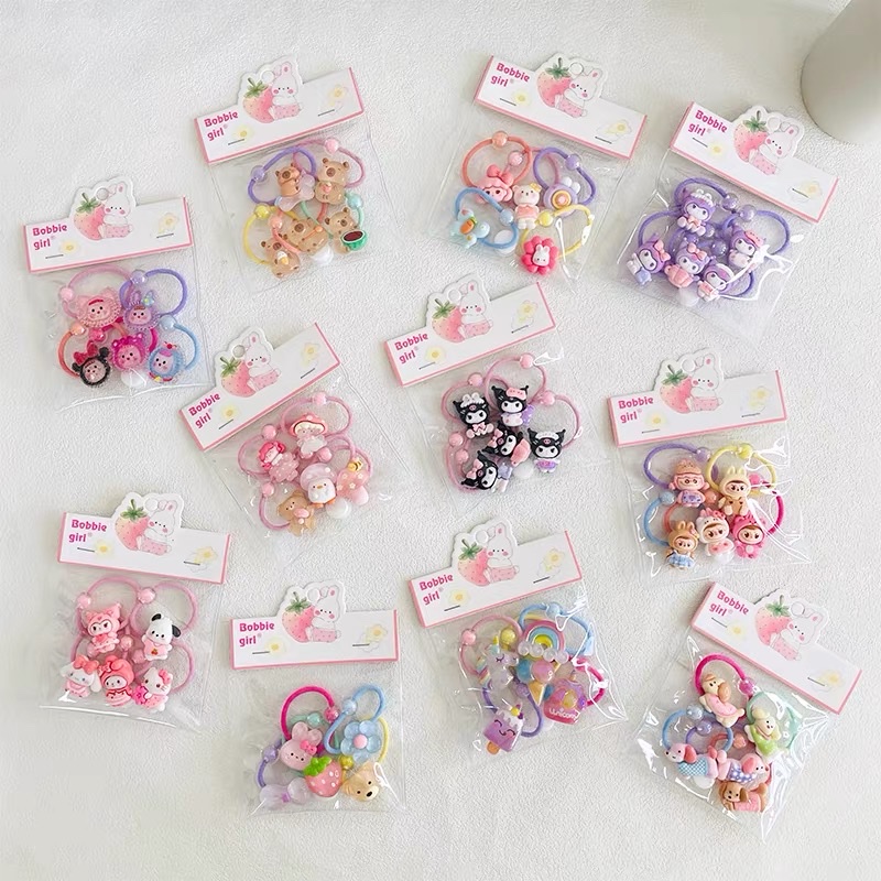 儿童扎发发圈女新款女童卡通高弹力发圈宝宝小揪揪头绳皮筋饰之语