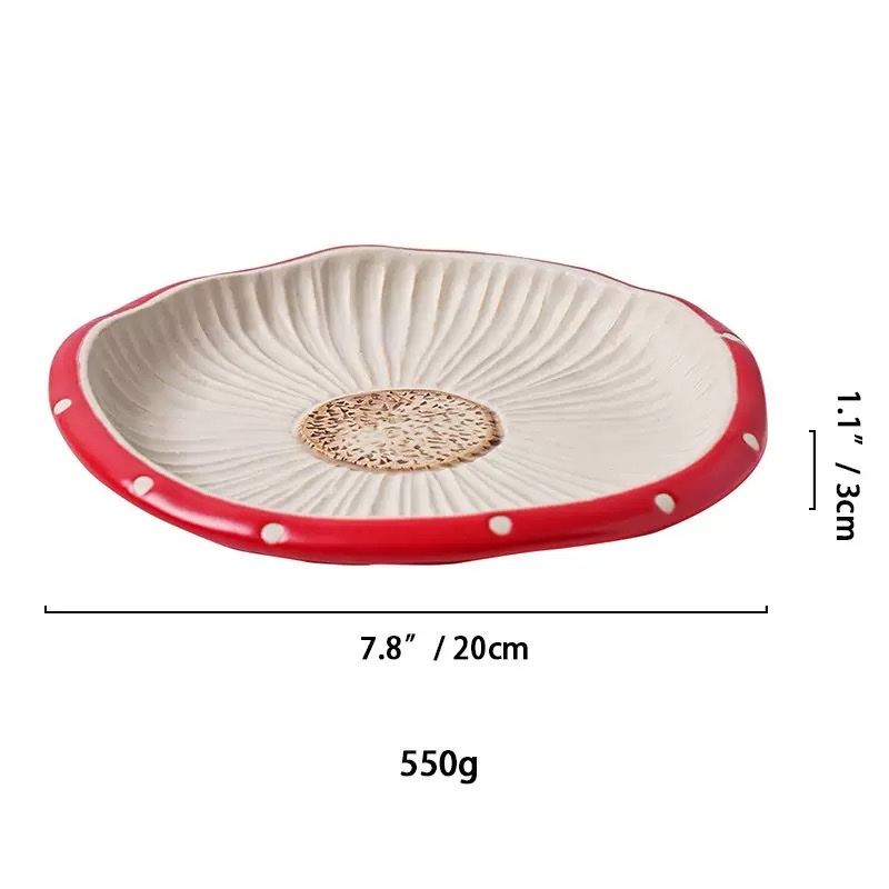 Nuevos modelos INS wind girl heart underglaze color alto nivel de apariencia cerámica rojo champiñones cubiertos tazas cuenco de arroz cuenco de fideos cuenco de ensalada detail image 13