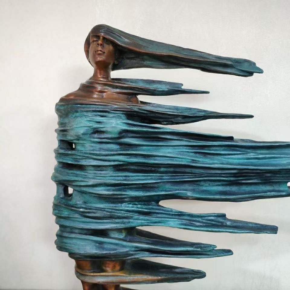 Brass handicrafts, ornaments, copper sculptures, foreign trade export ornaments, long-haired beauty handicrafts, metal handicrafts Specification image