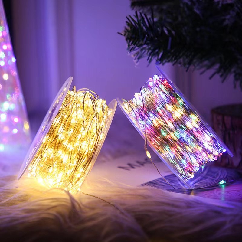 Cross-border remote control Christmas tree light strings, green wires, copper wires, star string lights, starry sky, green plants, Christmas vines, garlands, Christmas tree decorations, Christmas supplies Specification image