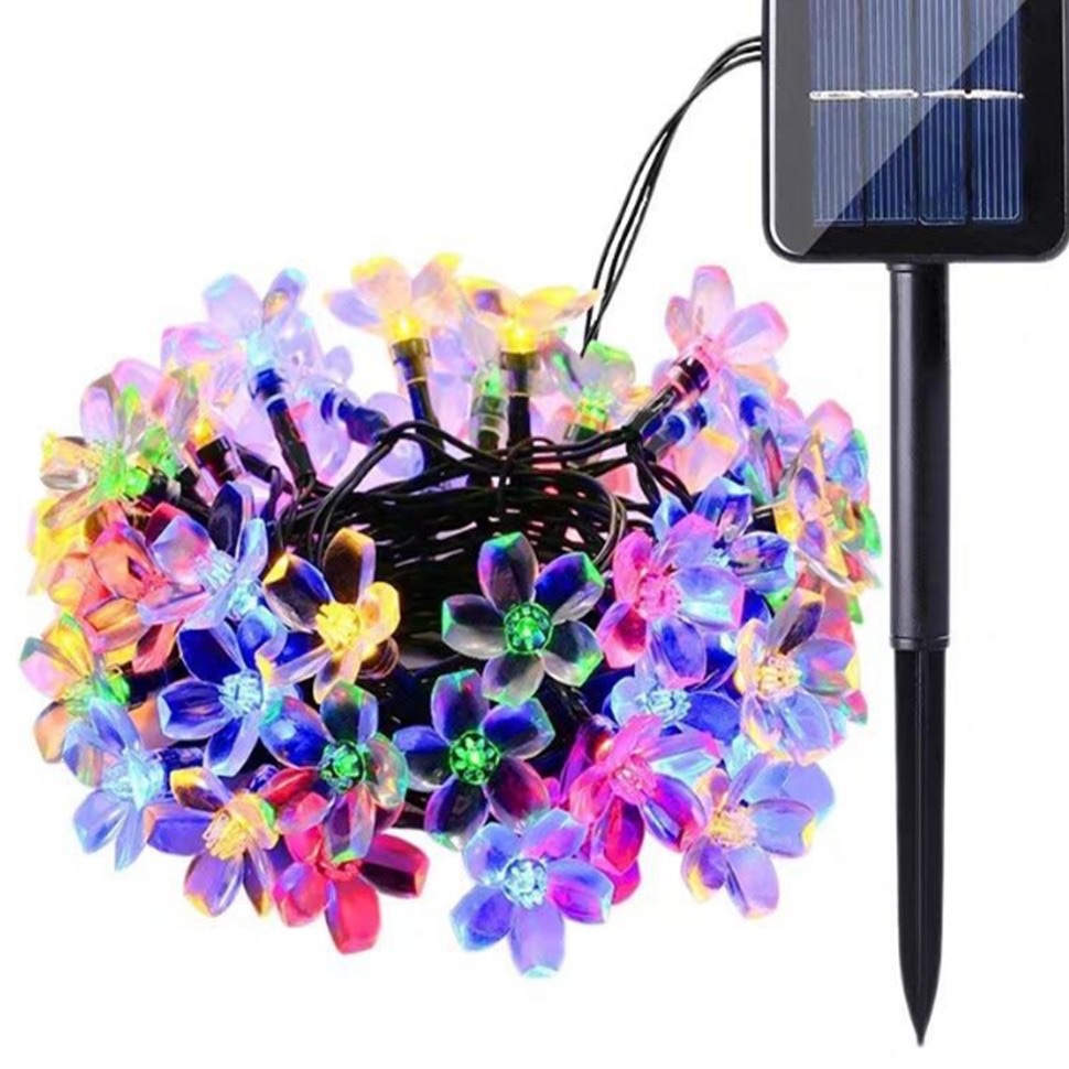 Wholesale of outdoor courtyard landscape lights, camping lawn lights, Christmas and festival decorative lights, led solar cherry blossom light strings Specification image