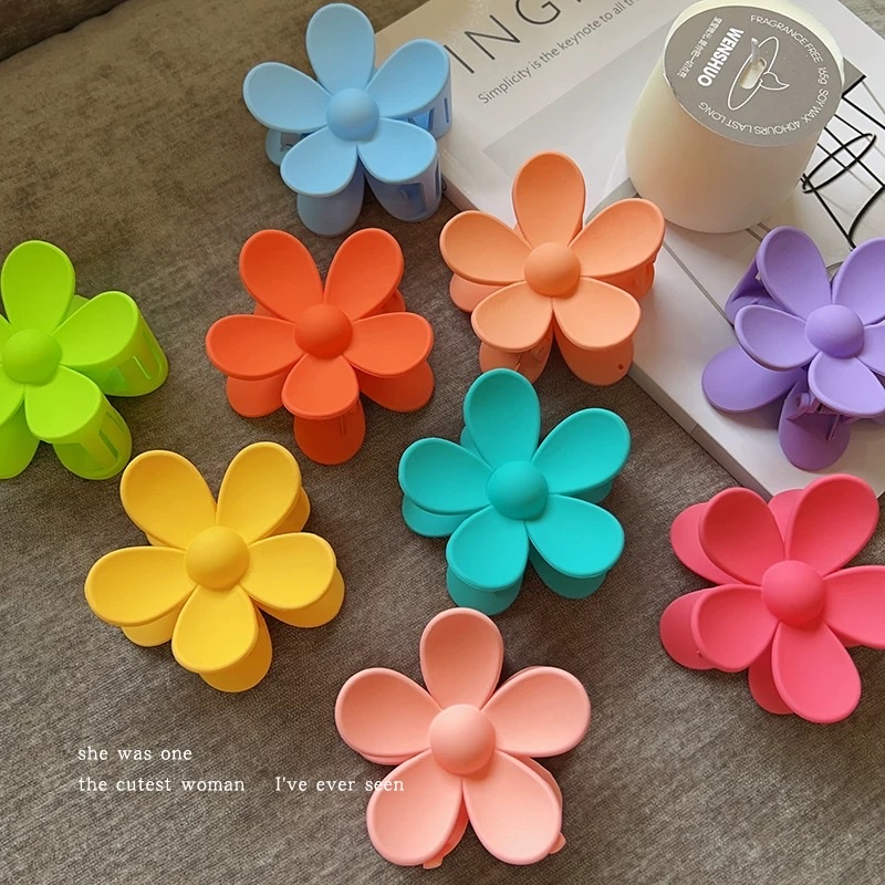 彩色花朵发夹女马尾抓夹网红2025年新款鲨鱼发卡发抓头发夹子头饰细节图