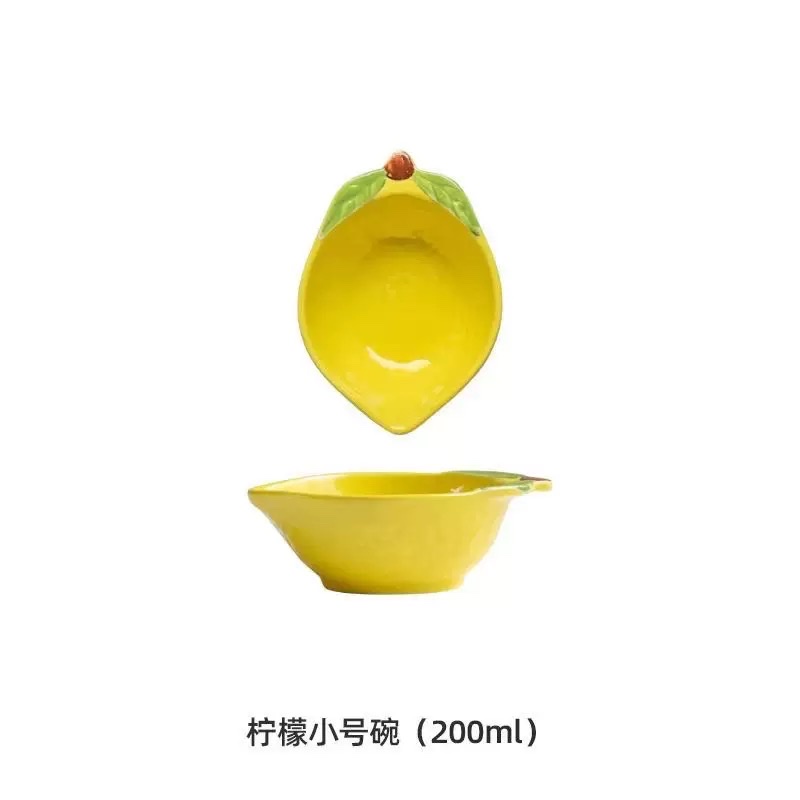 Lemon, cute and creative girl, home ceramic desserts, salad bowls, rice bowls, plates, saucers, tableware, dinner plates detail image 9