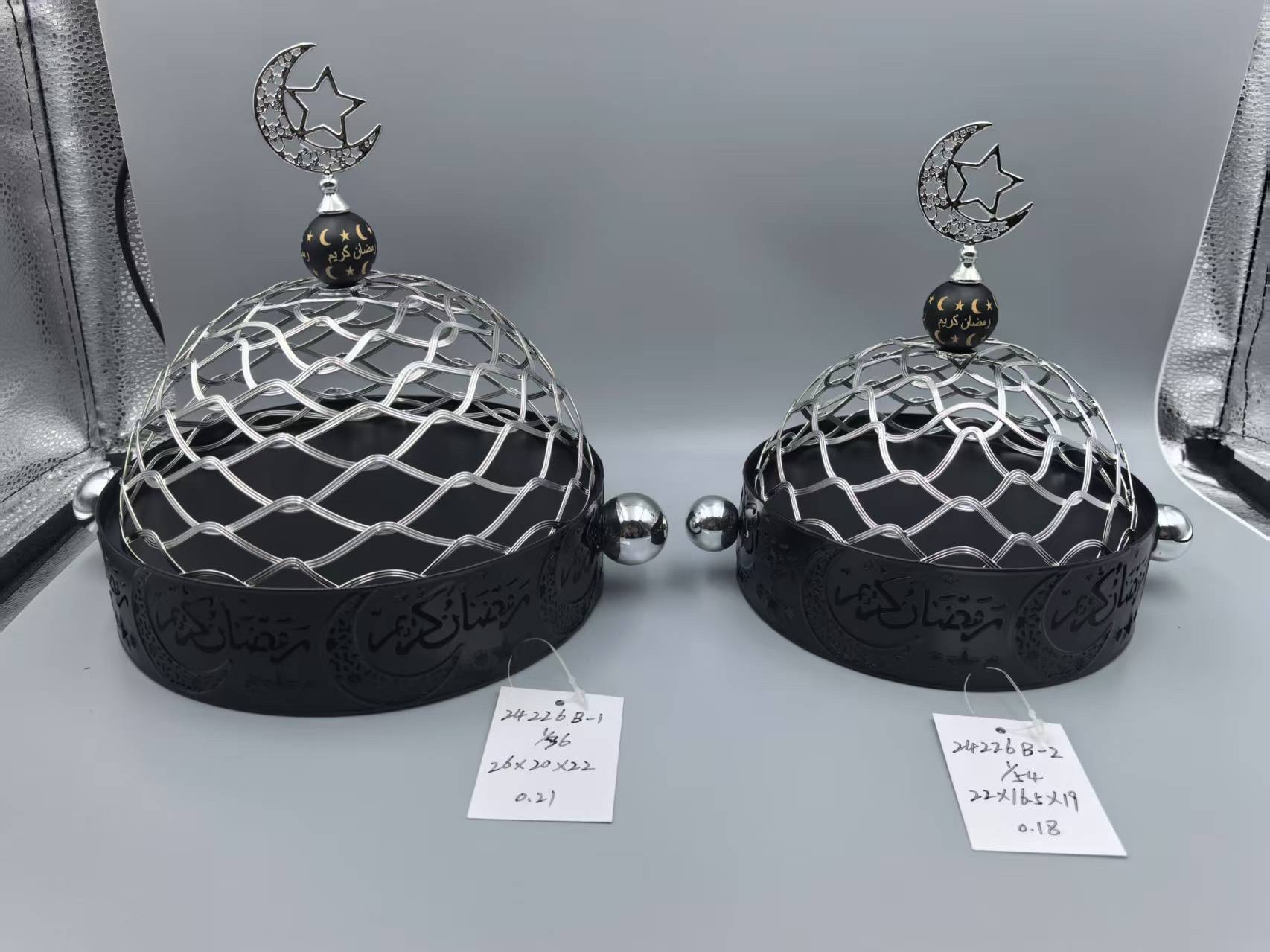 Factory direct sales of Arab style, wire wound, fruit plate, ironwork, moon and five-pointed star, electroplating, spray painting Item Picture