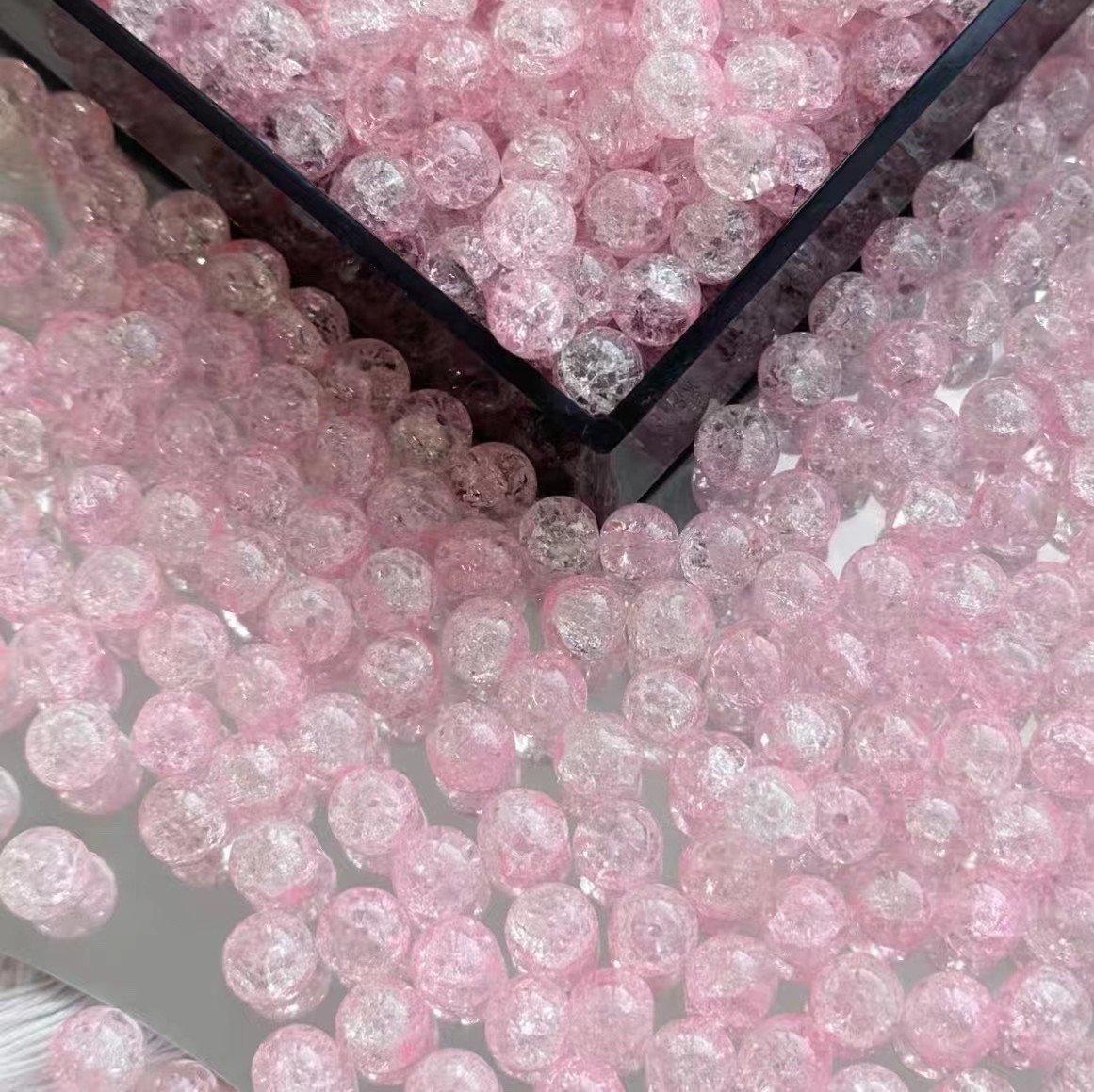 Flower jade, broken glass beads bracelet material, handcrafted beads, diy handcrafted beads, glass beads, loose beads jewelry accessories details Picture