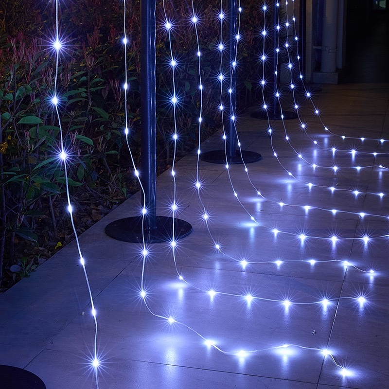 led light, leather line, curtain light string, cross-border new USB remote control color light, outdoor flowing water curtain light, atmosphere decoration, Christmas tree, Christmas products detail image 3