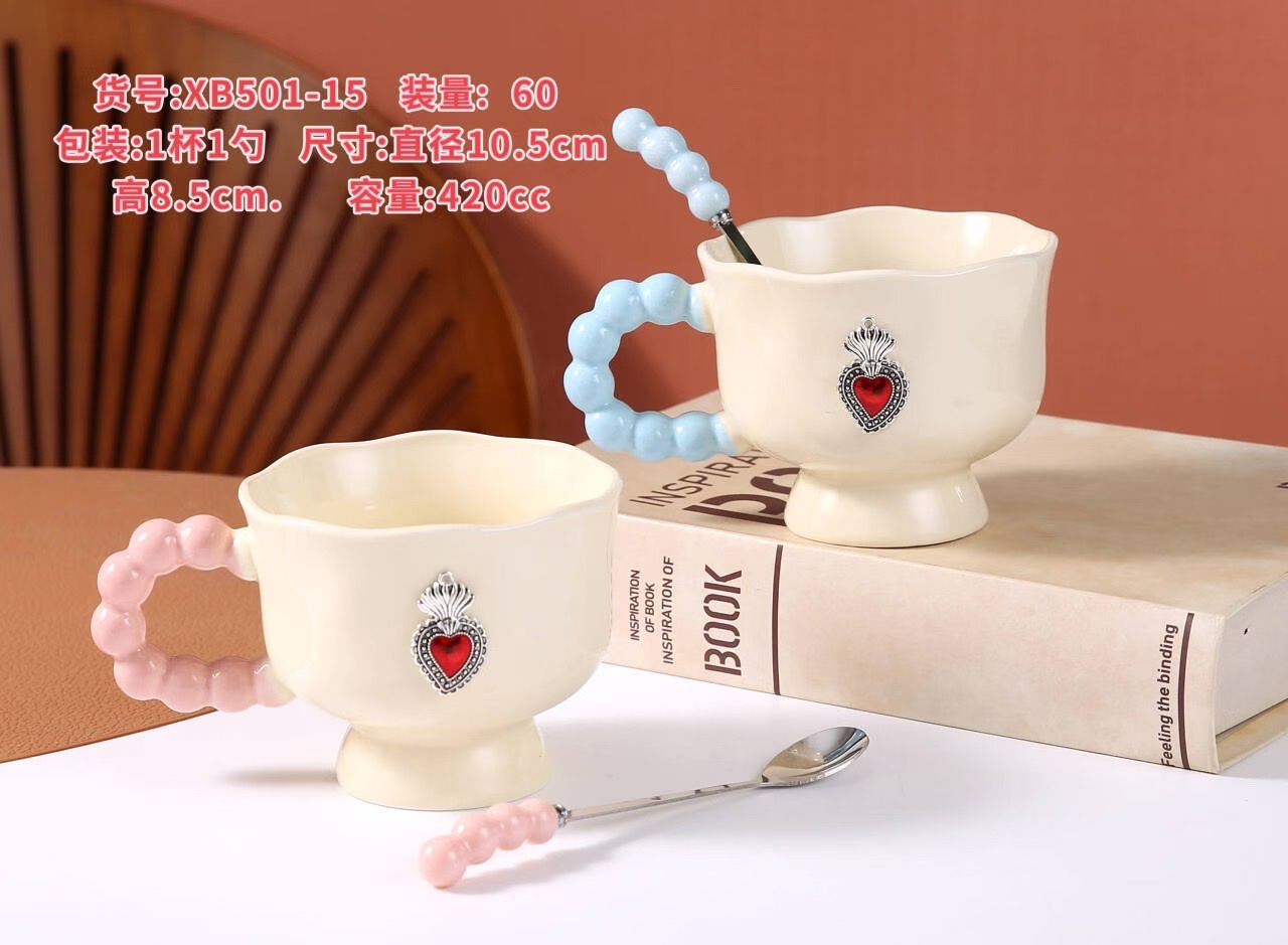陶瓷马克杯咖啡杯哑光现货简约创意家用陶瓷杯子办公茶具，diy陶瓷杯，艺术品，高档陶瓷杯，zakka，带钻被子