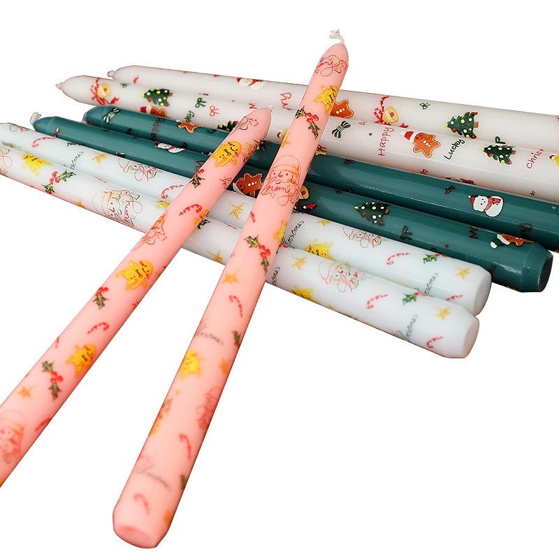 Christmas scented candles, European-style printed long wax rods, cartoon and cute atmosphere decorations, home photography ornaments detail image 2