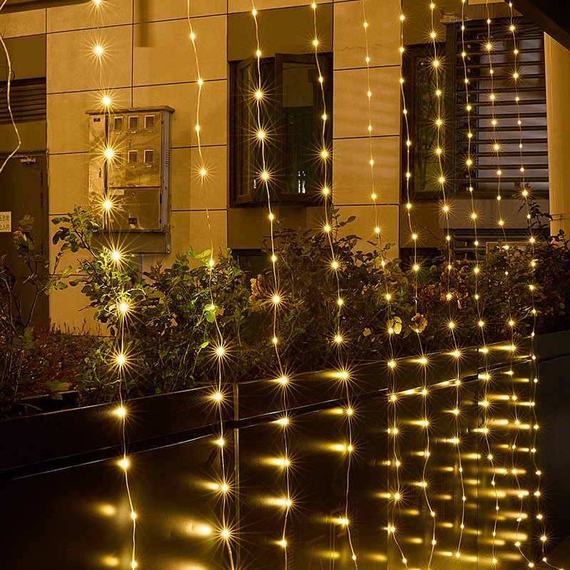 led light, leather line, curtain light string, cross-border new USB remote control color light, outdoor flowing water curtain light, atmosphere decoration, Christmas tree, Christmas products details Picture