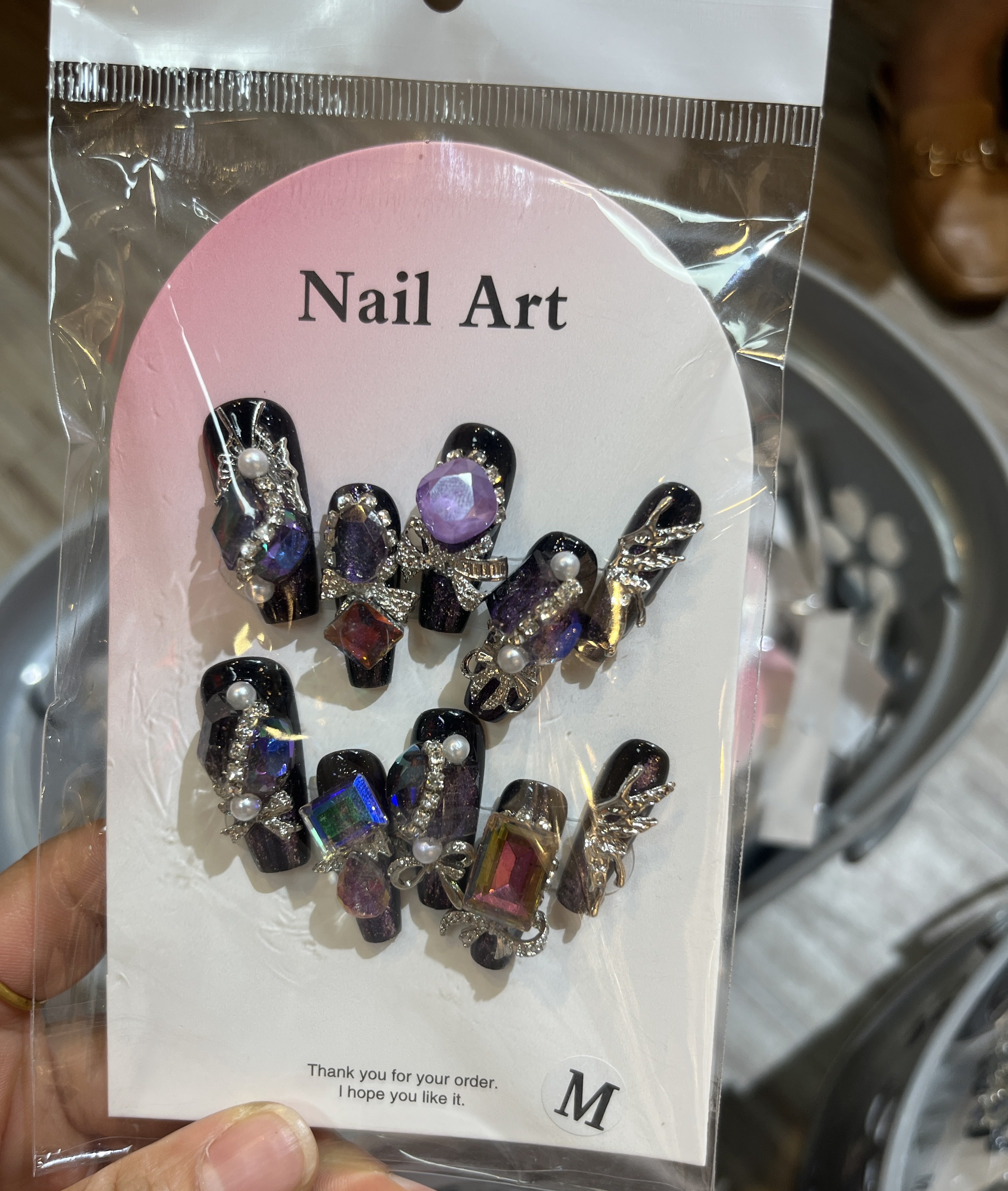 Light luxury zircon full diamond heavy industry nail art, pure handcrafted nail art