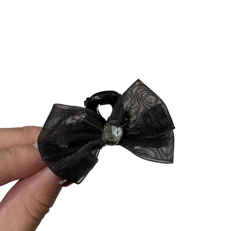 High-end and elegant black butterfly AB side mesh, butterfly diamond, AB side bangs, side clips, broken hair clips, hair accessories, hair clips, grabbers detail image 1