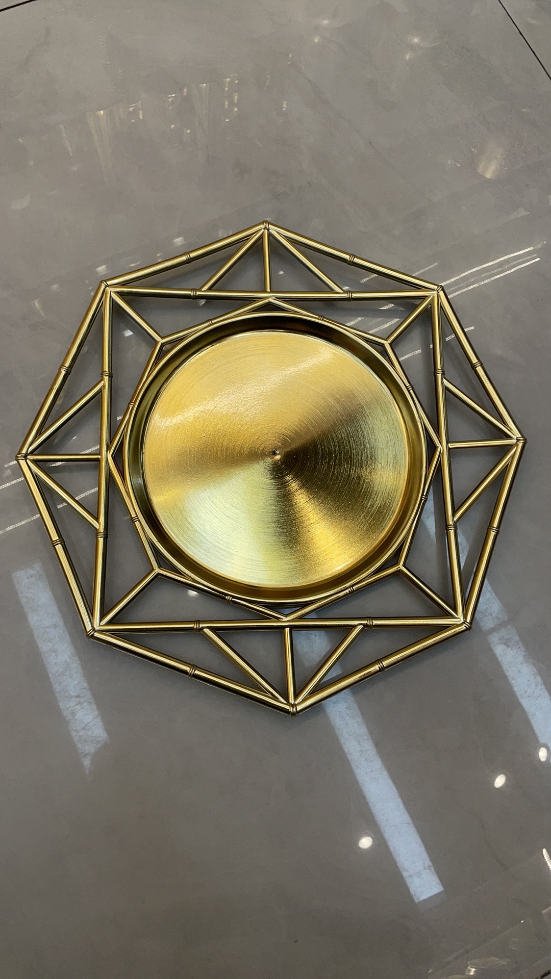 托盘塑料盘摆件餐盘水果盘糖果盘塑料镀金工艺品细节图