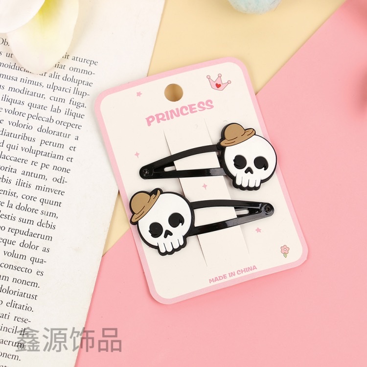 儿童发夹万圣节头饰小女孩cos搞怪发饰黑幽灵发卡夹子女童侧边夹详情图2