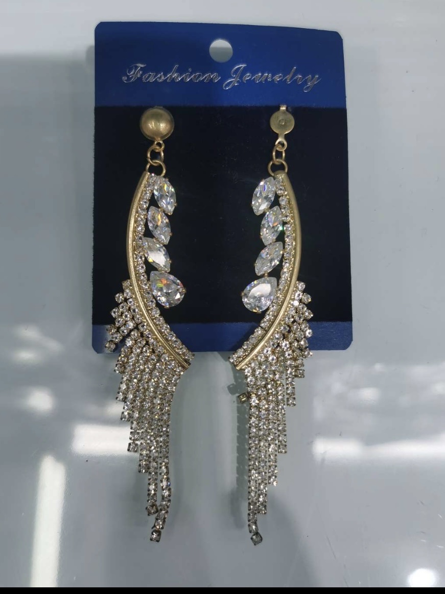 珍珠耳环链条民族风复古时尚气质优雅耳饰品女潮流百搭配饰