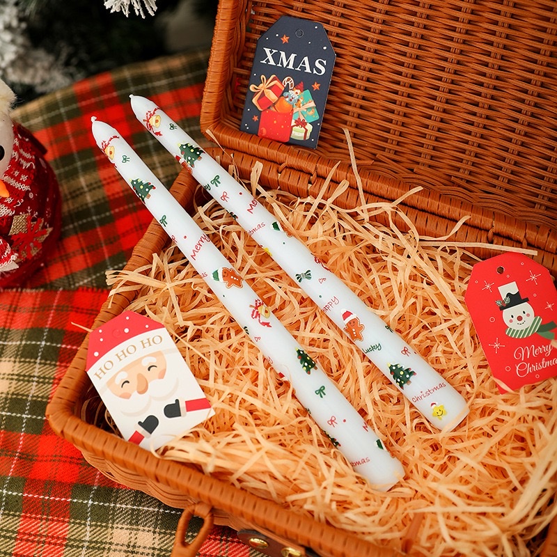 Christmas scented candles, European-style printed long wax rods, cartoon and cute atmosphere decorations, home photography ornaments detail image 14