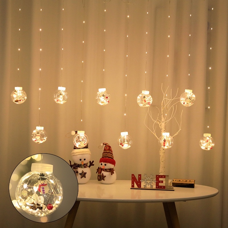 Customized cross-border Christmas wish balls, snowmen, Christmas tree lights, window displays, festival decorations, copper wire lights, LED curtain lights, strings of Christmas balls Specification image