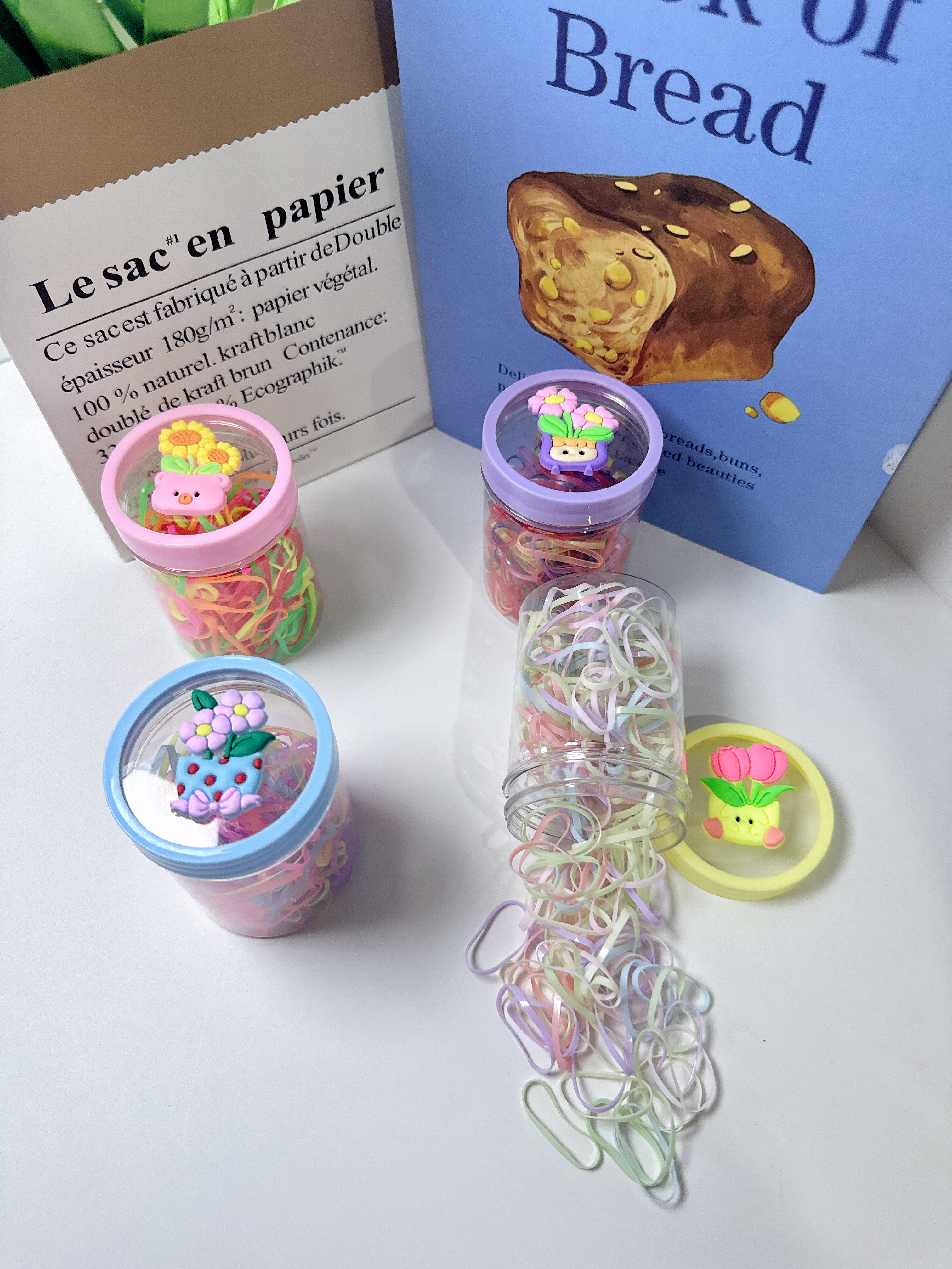 Colorful disposable rubber bands, children's hair non-damaging hair ties, high-elasticity and durable hair bands, little girls' hair ties, hair accessories detail image 4