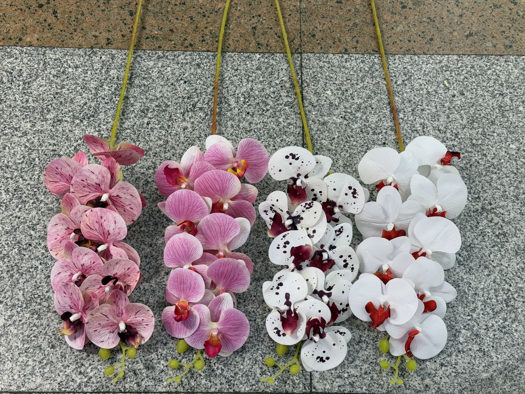 仿真花9头全大花蝴蝶兰假花室内装饰仿真花束艺摆件