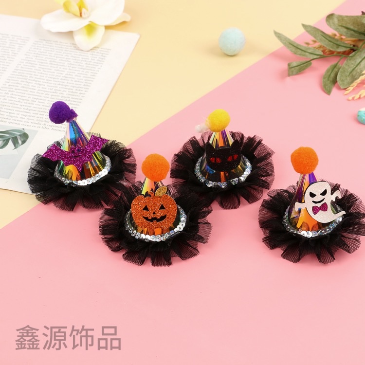 万圣节帽子个性装扮发夹头饰蝙蝠南瓜发卡舞会派对道具儿童成人
