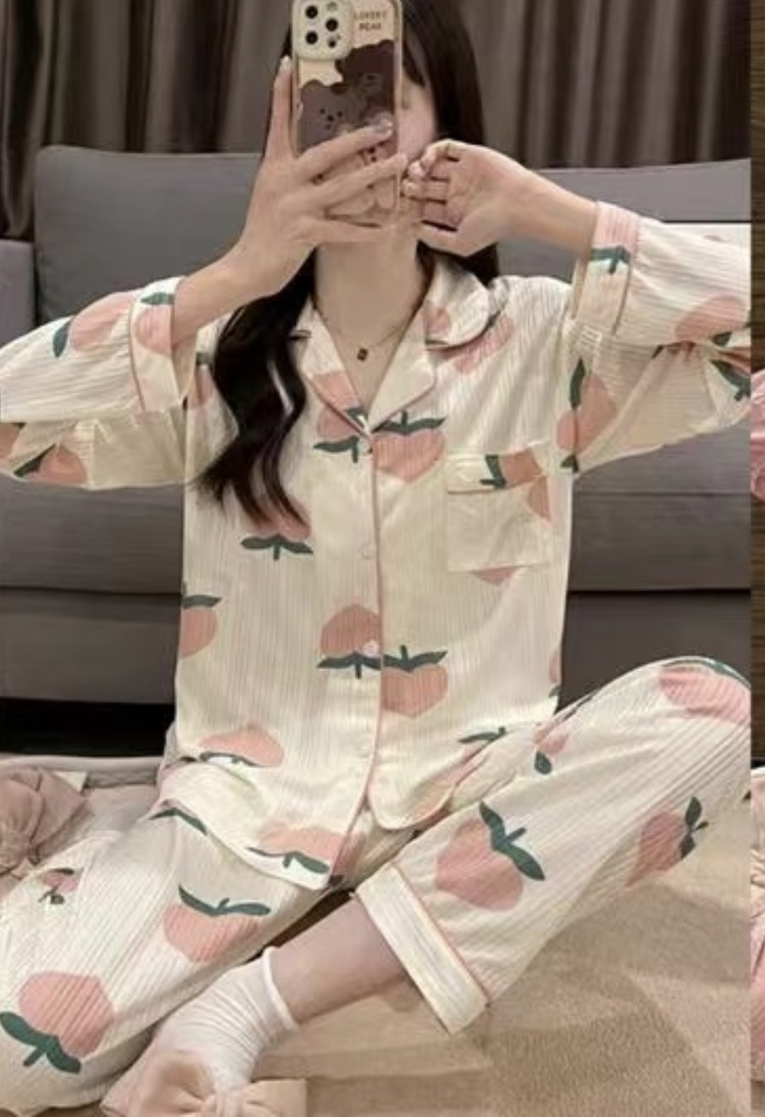 Factory direct sales of 2 pieces of women's milk silk small floral strappy outerwear, underwear, pajamas and home wear 7878