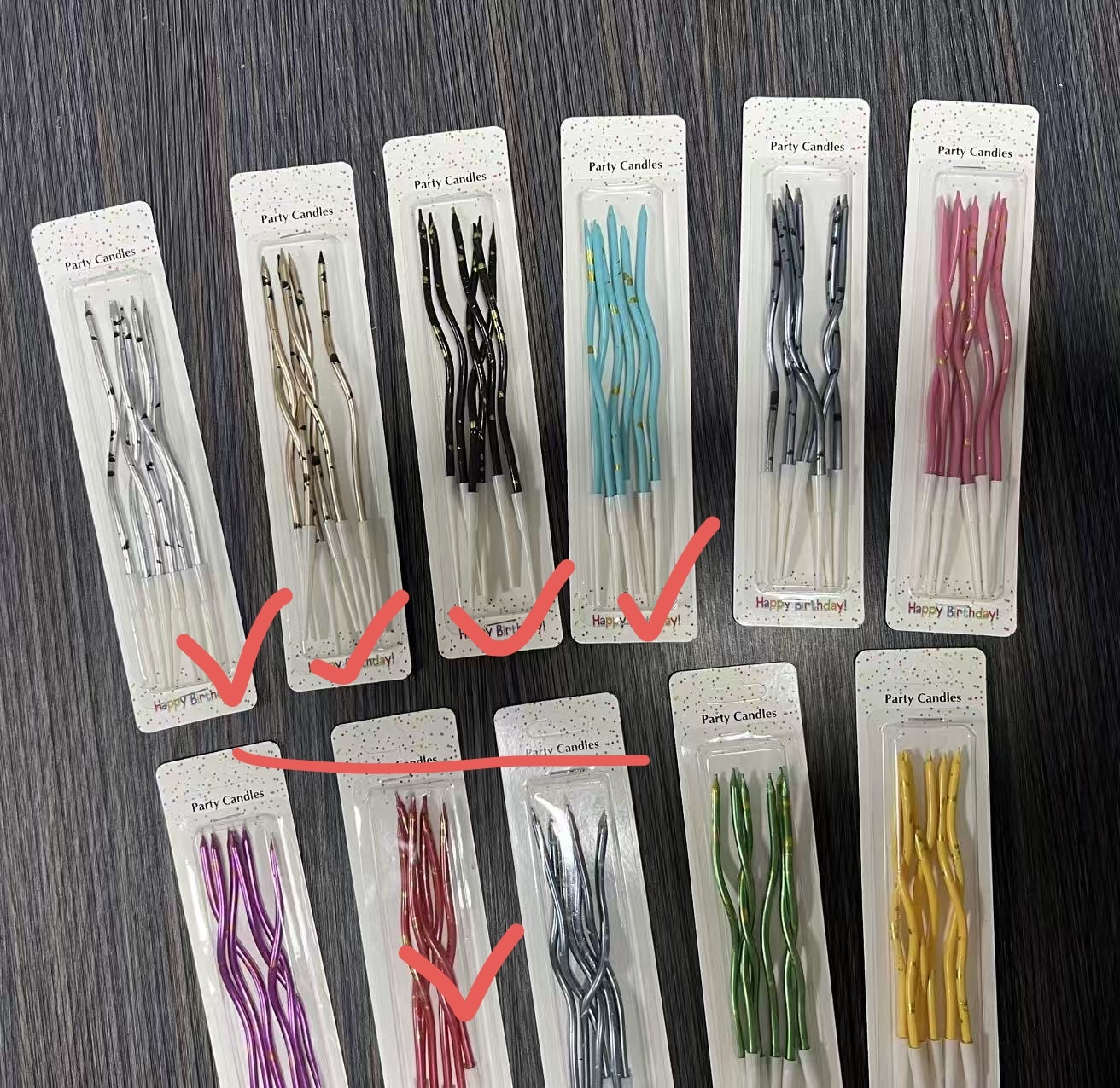 Curved spray paint with colorful dots and special candles