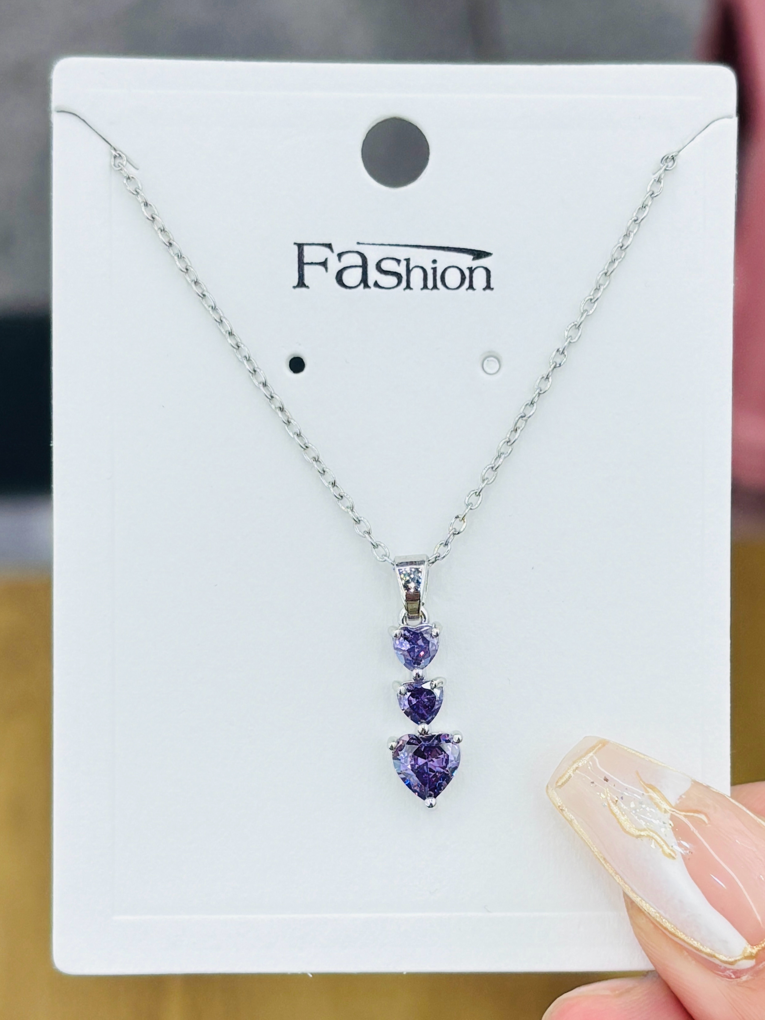 沙金锆石项链银饰不锈钢时尚百搭项链女款简约潮流首饰品锆石项链不锈钢项链