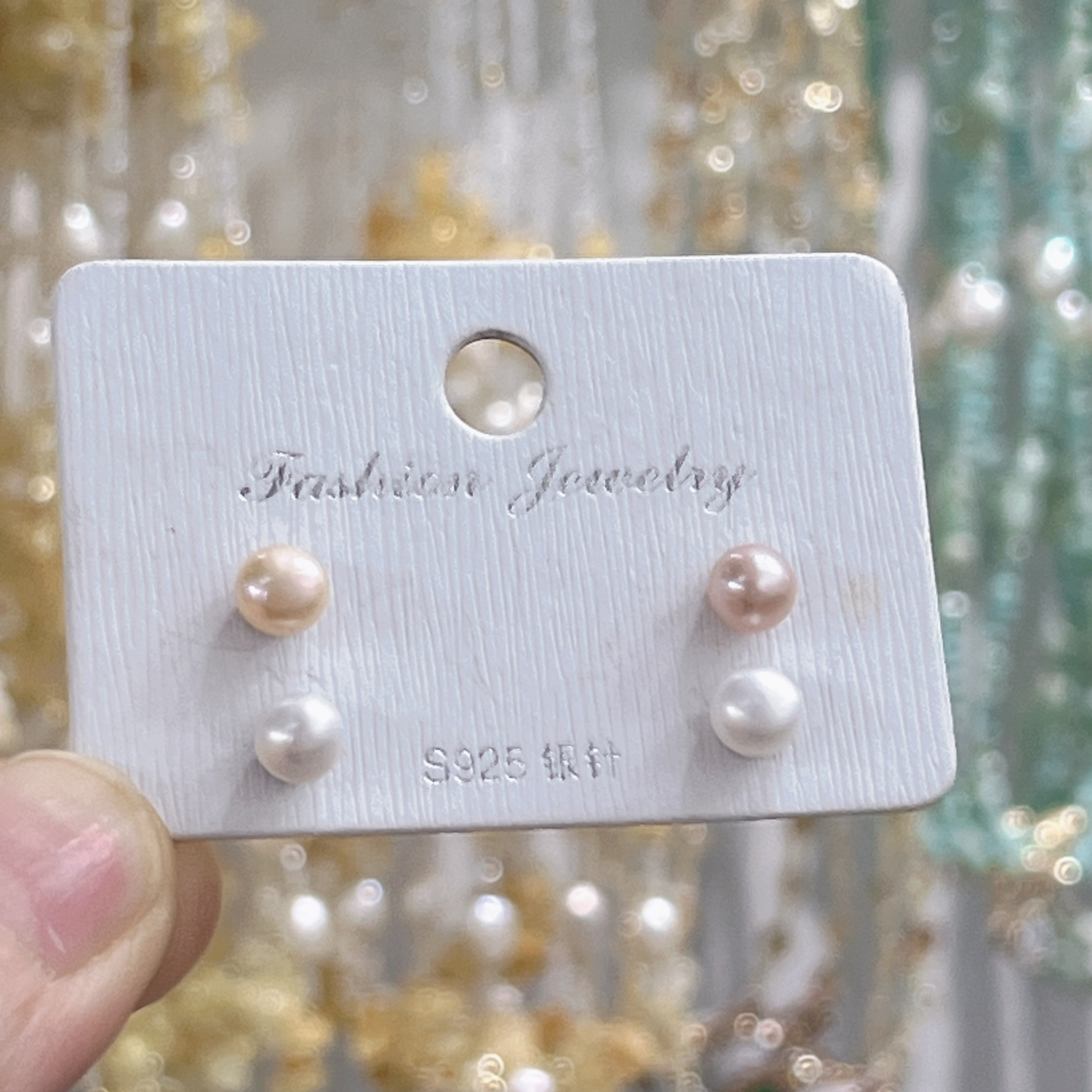 Yunyi Shijia freshwater pearl stud earrings, approximately 5-6mm in diameter, S925 silver needle, white natural pearl stud earrings, pearl earrings and accessories detail image 8