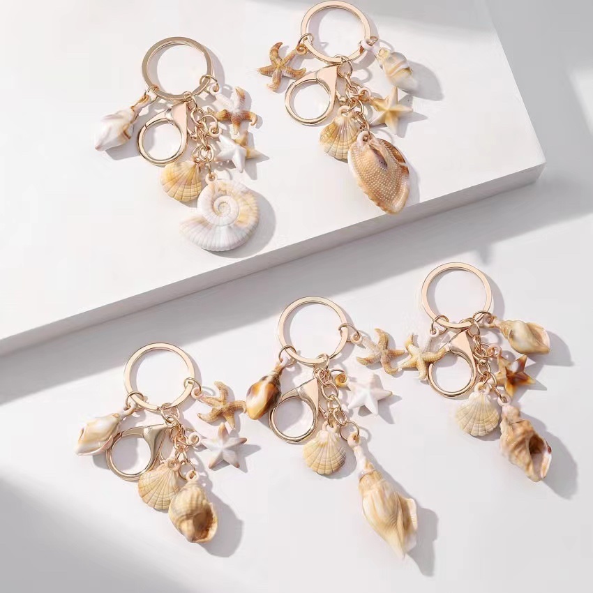 海洋系列海螺海星贝壳流行钥匙扣包挂网红钥匙扣