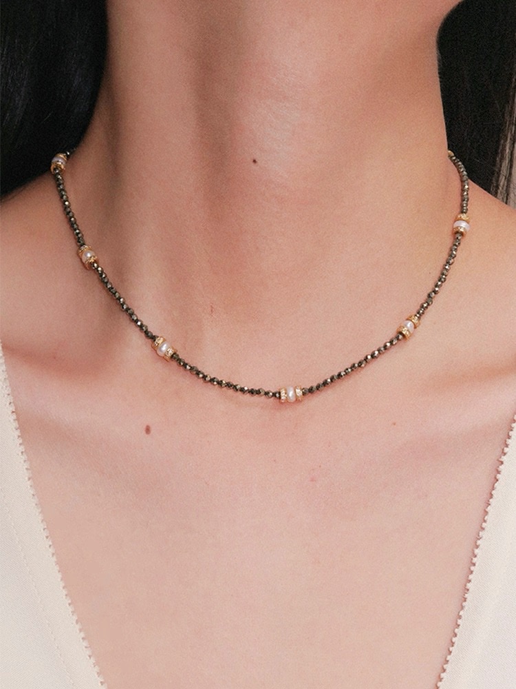 沙金锆石项链银饰不锈钢时尚百搭项链女款首饰品送礼品沙金项链