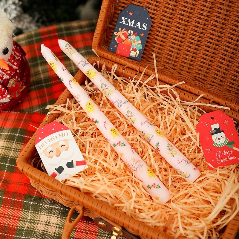 Christmas scented candles, European-style printed long wax rods, cartoon and cute atmosphere decorations, home photography ornaments detail image 9