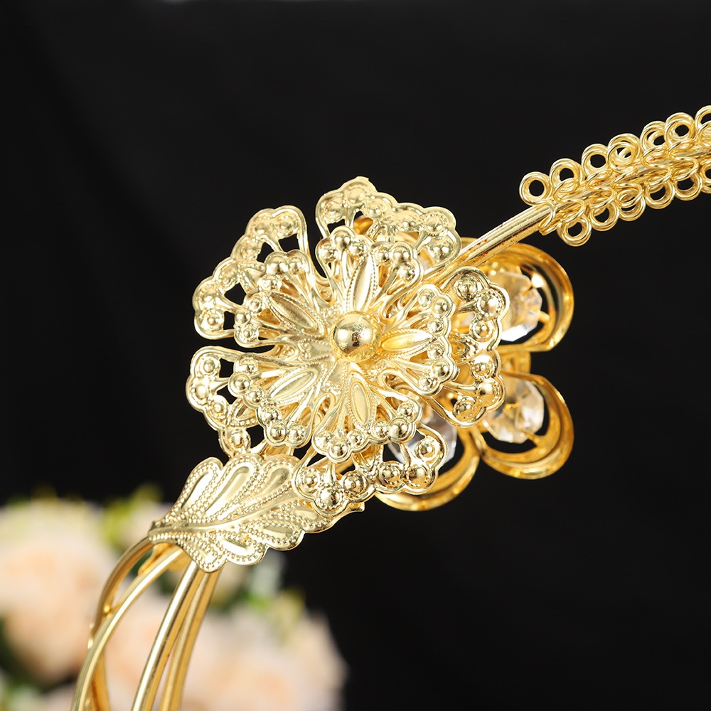 欧式手提婚庆摆放干果，糖果，糕点水果盘精美轻奢工艺品客厅家用摆件金属水果零食金色果盘详情图3