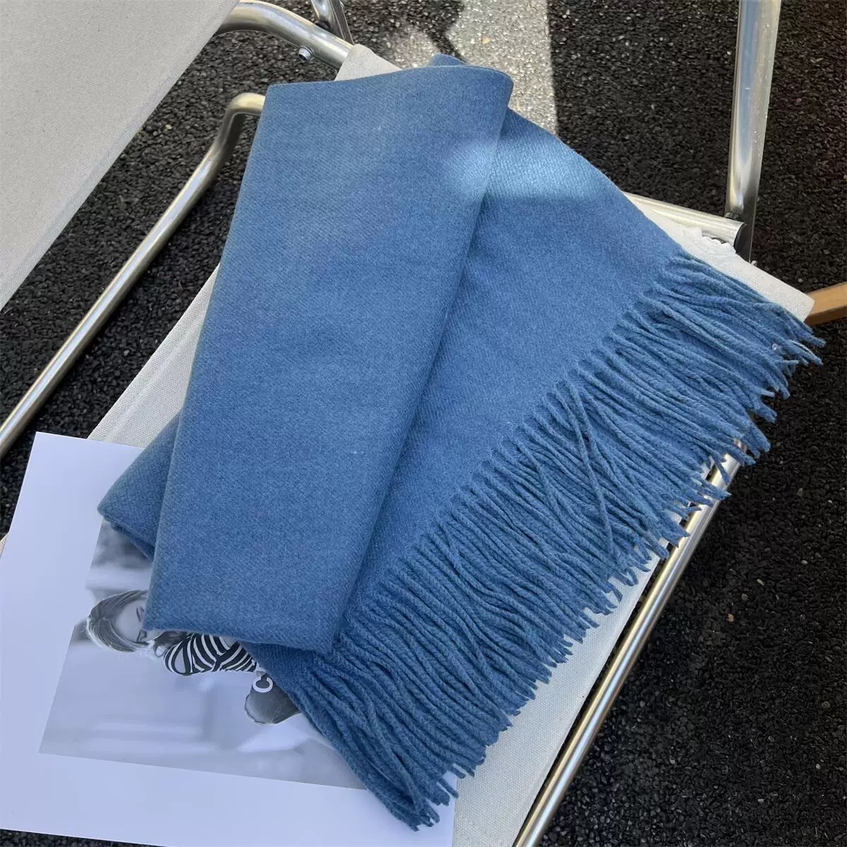 Fashionable silk scarf women's long winter warm shawl scarf, versatile for autumn and winter heating shawl, trendy women's scarf, winter scarf long heating shawl detail image 6